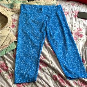 Blue with white specks Capri leggings